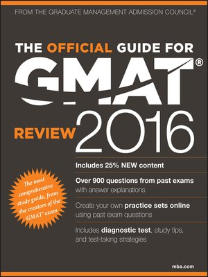cover image of The Official Guide for GMAT Review 2016 with Online Question Bank and Exclusive Video